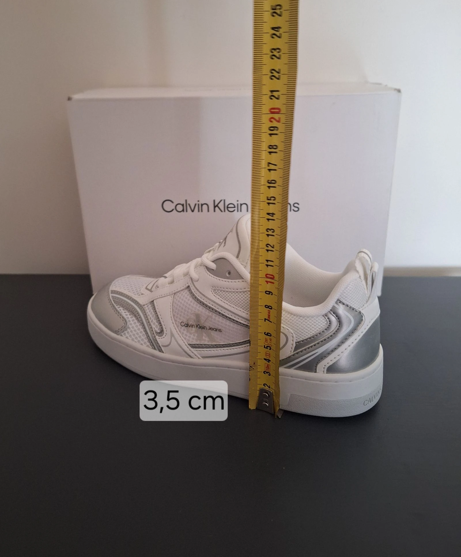 Tênis unissex branco com prata Calvin Klein novo tamanho 36 – photo 8